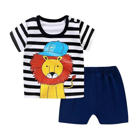 2PCS Brand Designer Cartoon Clothing Mickey Kids Summer Clothes T-shirt + shorts Casual Clothing - EveryWares