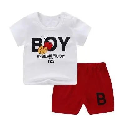 2PCS Brand Designer Cartoon Clothing Mickey Kids Summer Clothes T-shirt + shorts Casual Clothing - EveryWares