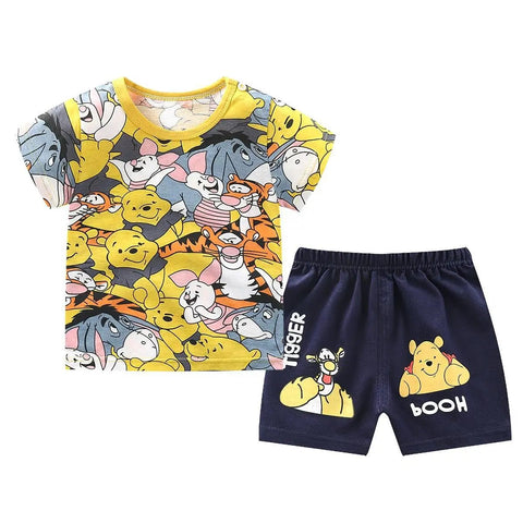 2PCS Brand Designer Cartoon Clothing Mickey Kids Summer Clothes T-shirt + shorts Casual Clothing - EveryWares