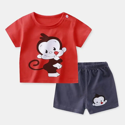 2PCS Brand Designer Cartoon Clothing Mickey Kids Summer Clothes T-shirt + shorts Casual Clothing - EveryWares