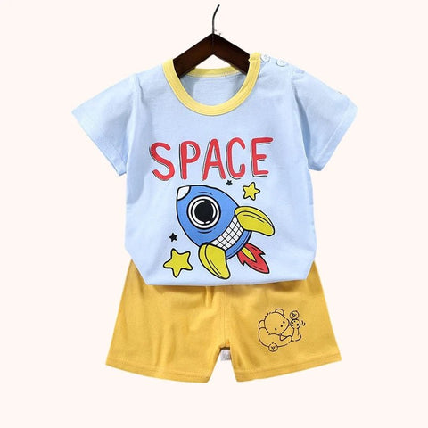 2PCS mother Kids Clothes Children's Sets Boys Girl T-shirt Shorts Summer Cotton Short sleeve Baby Children Clothing Toddler Suit - EveryWares