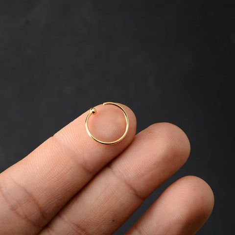 2PCS /Pack Surgical Steel Captive Bead Ring Ear Hoop Nose Ring Loop Ear Tragus Cartilage - Piercing - EveryWares