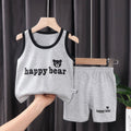 2PCS Sets Kids Clothes Clothing baby Cotton T-Shirts Shorts Tank Top Boys Girls Sleeveless - EveryWares