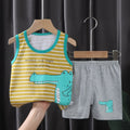 2PCS Sets Kids Clothes Clothing baby Cotton T-Shirts Shorts Tank Top Boys Girls Sleeveless - EveryWares