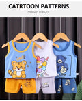 2PCS Sets Kids Clothes Clothing baby Cotton T-Shirts Shorts Tank Top Boys Girls Sleeveless - EveryWares