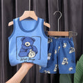 2PCS Sets Kids Clothes Clothing baby Cotton T-Shirts Shorts Tank Top Boys Girls Sleeveless - EveryWares