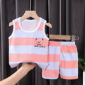 2PCS Sets Kids Clothes Clothing baby Cotton T-Shirts Shorts Tank Top Boys Girls Sleeveless - EveryWares