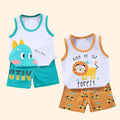 2PCS Sets Kids Clothes Clothing baby Cotton T-Shirts Shorts Tank Top Boys Girls Sleeveless - EveryWares