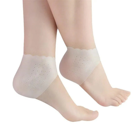 2Pcs Silicone Pad Feet Care Socks Insert Moisturizing Gel Heel Spur Thin Socks with Hole Cracked Foot Care Protectors Cushion - EveryWares