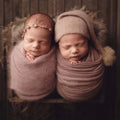 2pcs Wrap Hat Sets Newborn Photography Props Boys Girls Photography Swaddle Blanket Infant - EveryWares