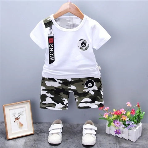 2Pcs/Sets Children Clothes Fashion Summer Clothing Sports T-Shirt Shorts Toddler Cotton Costume Kids Tracksuits - EveryWares