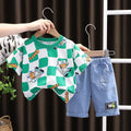 2Pcs/Sets Clothes Children Fashion Cartoon T-Shirt Shorts Toddler Casual Costume Kids - EveryWares