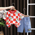 2Pcs/Sets Clothes Children Fashion Cartoon T-Shirt Shorts Toddler Casual Costume Kids - EveryWares