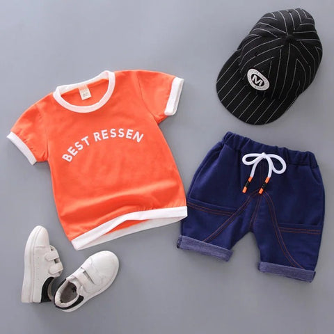 2Pcs/Sets Suit Clothing Children Casual T-Shirt Shorts - EveryWares