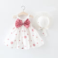 2Piece Set Toddler Dresses For Girls Korean Fashion Flowers Sleeveless Princess Dress +Hat Baby Clothes - EveryWares