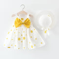 2Piece Set Toddler Dresses For Girls Korean Fashion Flowers Sleeveless Princess Dress +Hat Baby Clothes - EveryWares