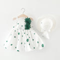 2Piece Set Toddler Dresses For Girls Korean Fashion Flowers Sleeveless Princess Dress +Hat Baby Clothes - EveryWares