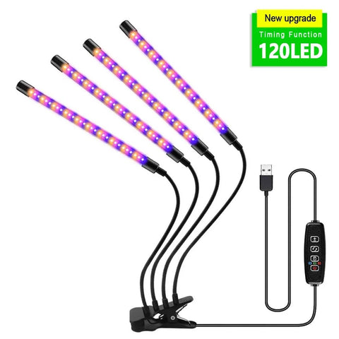 30 - 150 LED USB Grow Light Phytolamp for Plants with Control Full Spectrum Fitolamp Lights Home Flower Seedling Clip Phyto Lamp - EveryWares