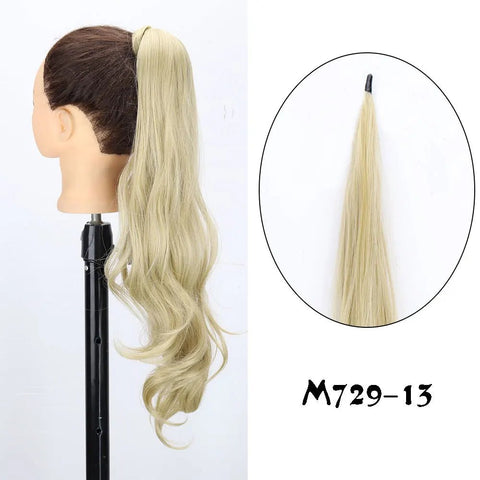 30Inch Synthetic Pony Tail Long Wavy Layered Flexible Wrap Around Fake Pony Tail Hair Extensions Wave - EveryWares