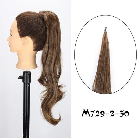 30Inch Synthetic Pony Tail Long Wavy Layered Flexible Wrap Around Fake Pony Tail Hair Extensions Wave - EveryWares