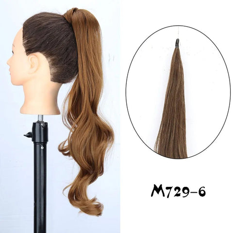 30Inch Synthetic Pony Tail Long Wavy Layered Flexible Wrap Around Fake Pony Tail Hair Extensions Wave - EveryWares