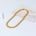 316L Stainless Steel Gold Color Thick Chain Choker Necklace - EveryWares