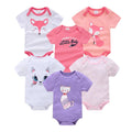 3/6 pcs/lot Bodysuits Cotton Short Sleeve Infant Clothing - EveryWares