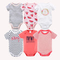 3/6 pcs/lot Bodysuits Cotton Short Sleeve Infant Clothing - EveryWares