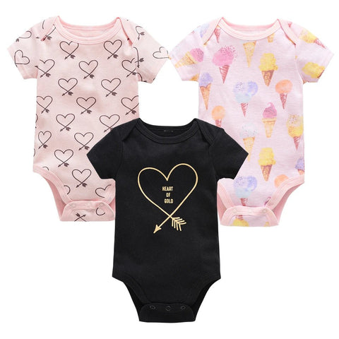 3/6 pcs/lot Bodysuits Cotton Short Sleeve Infant Clothing - EveryWares