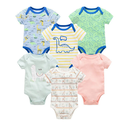 3/6 pcs/lot Bodysuits Cotton Short Sleeve Infant Clothing - EveryWares