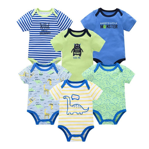 3/6 pcs/lot Bodysuits Cotton Short Sleeve Infant Clothing - EveryWares