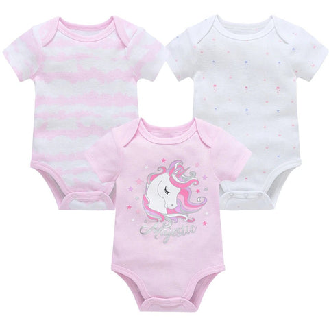 3/6 pcs/lot Bodysuits Cotton Short Sleeve Infant Clothing - EveryWares