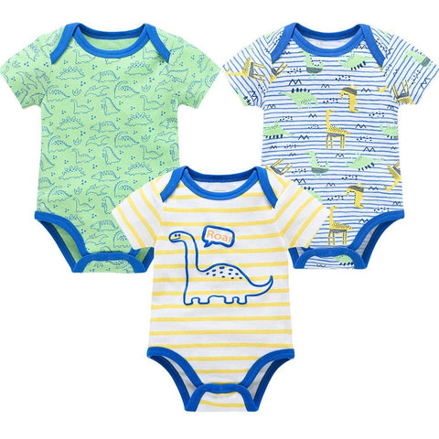 3/6 pcs/lot Bodysuits Cotton Short Sleeve Infant Clothing - EveryWares