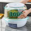 360° Rotating Grain Storage Container Dispenser Rice Barrel Sealed Rotatable Cereal Box Moisture - proof Kitchen Storage Organizer - EveryWares