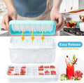 36/72/108 Grids Ice Cube Tray Plastic Ice Cube Maker Lid and Bin for Freezer - EveryWares