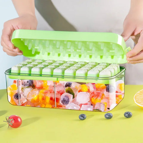 36/72/108 Grids Ice Cube Tray Plastic Ice Cube Maker Lid and Bin for Freezer - EveryWares