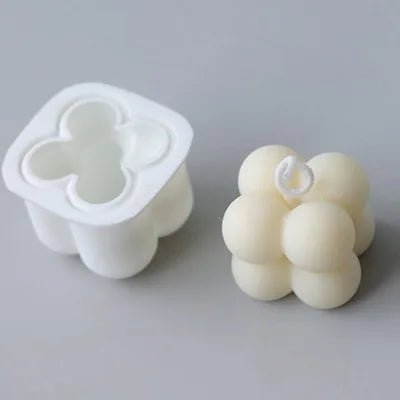 3D Cube Silicone Candle Mold DIY Crystal Epoxy Mould Small Round Ball Soap Molds Candle Making Tool Handcraft Decor Supplies - EveryWares