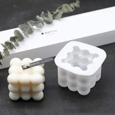 3D Cube Silicone Candle Mold DIY Crystal Epoxy Mould Small Round Ball Soap Molds Candle Making Tool Handcraft Decor Supplies - EveryWares