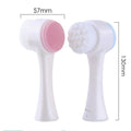 3D Double Silicone Facial Cleansing Brush Manual Massage Facial Brush Soft Bristles Exfoliator Double Sided Face Wash Brush - EveryWares