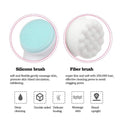 3D Double Silicone Facial Cleansing Brush Manual Massage Facial Brush Soft Bristles Exfoliator Double Sided Face Wash Brush - EveryWares