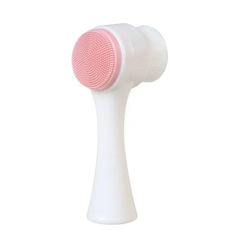 3D Double Silicone Facial Cleansing Brush Manual Massage Facial Brush Soft Bristles Exfoliator Double Sided Face Wash Brush - EveryWares