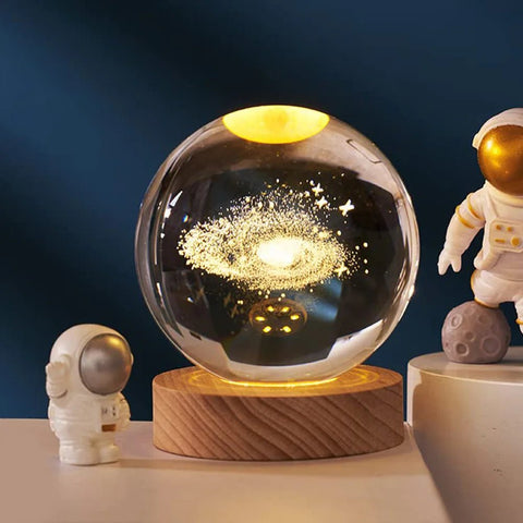 3D Laser Engraved Galaxy Crystal Ball Night Light - EveryWares