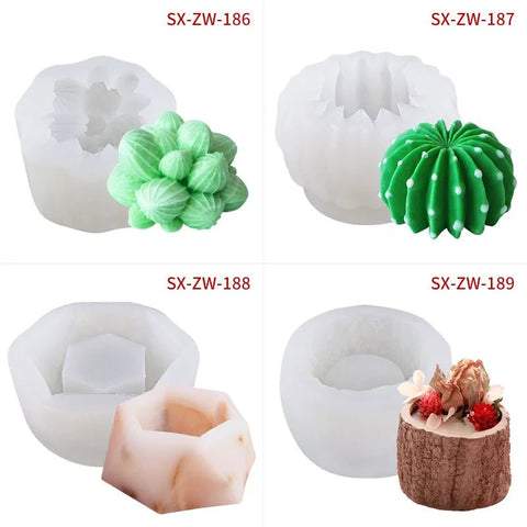 3D Silicone Candle Mold Forms Simulation Succulent Cactus Scented Candle Plant Flower Soap Aromatherapy Candle Making Mold Craft - EveryWares