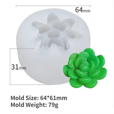 3D Silicone Candle Mold Forms Simulation Succulent Cactus Scented Candle Plant Flower Soap Aromatherapy Candle Making Mold Craft - EveryWares