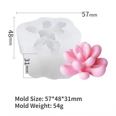 3D Silicone Candle Mold Forms Simulation Succulent Cactus Scented Candle Plant Flower Soap Aromatherapy Candle Making Mold Craft - EveryWares