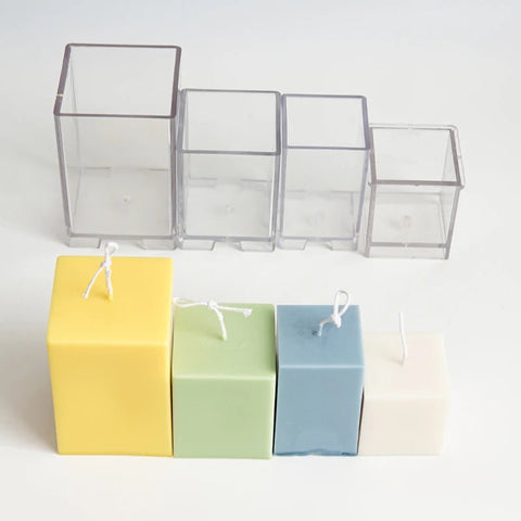 3D Square Column Candle Mold Handmade Candle Making Supplies Wholesale Diy Acrylic Plastic Mold Jar Household Candle Making - EveryWares