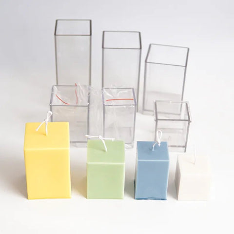 3D Square Column Candle Mold Handmade Candle Making Supplies Wholesale Diy Acrylic Plastic Mold Jar Household Candle Making - EveryWares