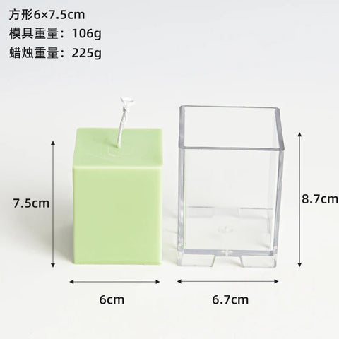 3D Square Column Candle Mold Handmade Candle Making Supplies Wholesale Diy Acrylic Plastic Mold Jar Household Candle Making - EveryWares