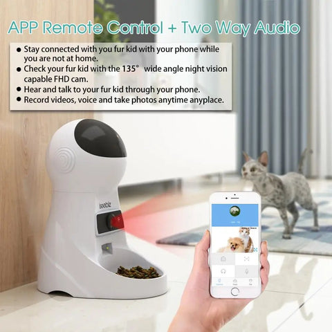 3L Automatic Pet Feeder With Voice Record Pets Food Bowl For Medium Small Dog Cat LCD Screen Dispensers 4 Times One Day - EveryWares