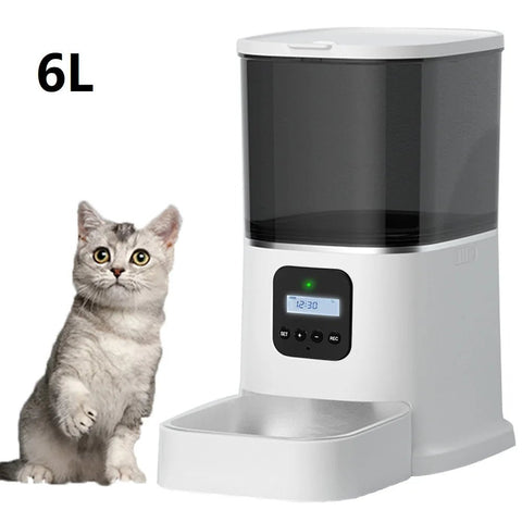 3L Automatic Pet Feeder With Voice Record Pets Food Bowl For Medium Small Dog Cat LCD Screen Dispensers 4 Times One Day - EveryWares